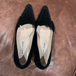 Manolo Blahnik Kitten Heel black suede -38